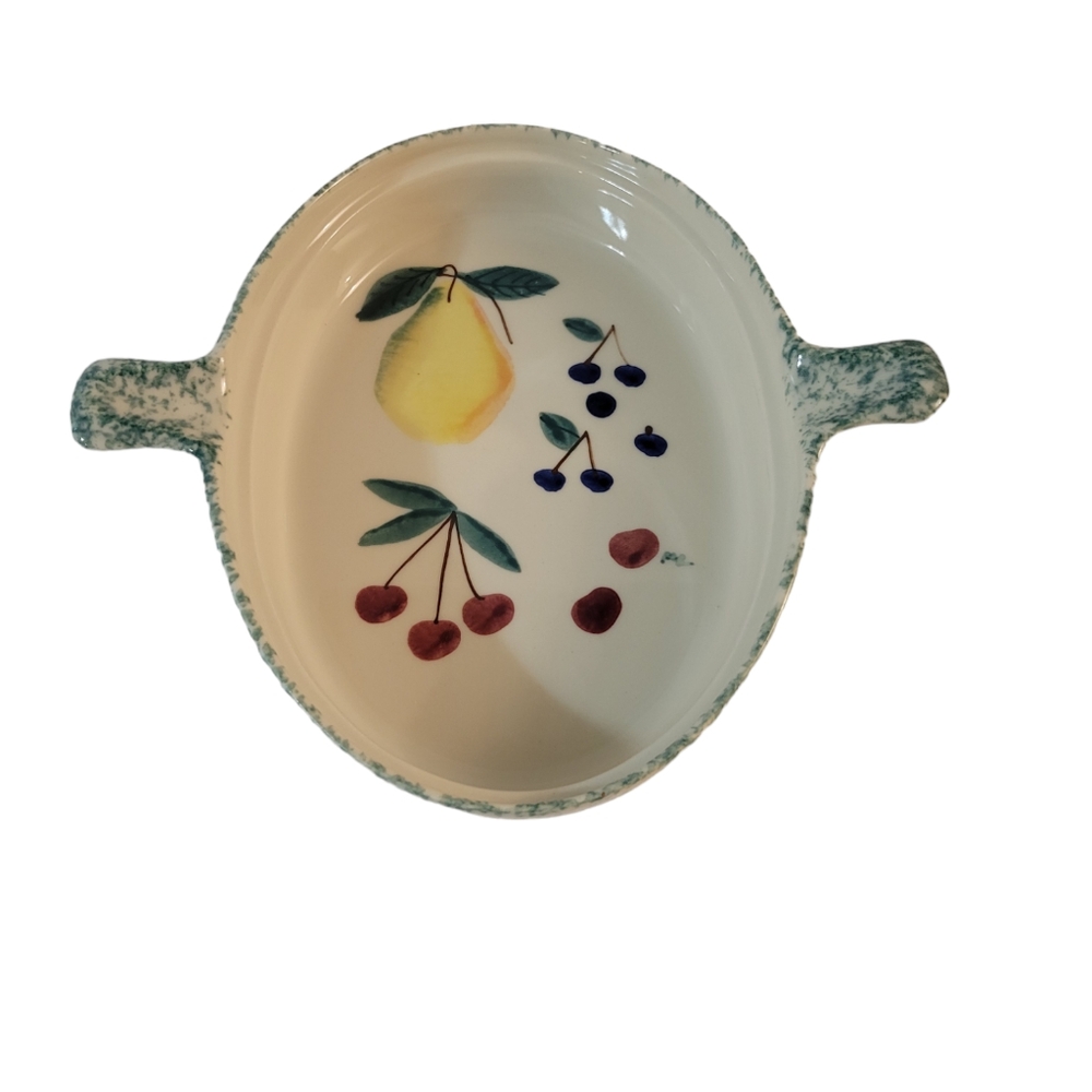 Vintage Hartstone Pottery USA Baking Dish Fruit Themed